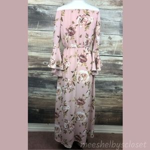 Mittoshop Floral Button Detail Long Sleeve Shirt Dress